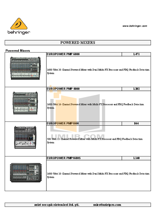 PDF manual for Behringer Other Xenyx 1002FX Mixers